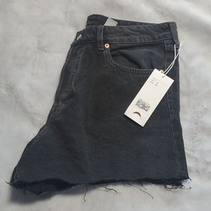H&M black denim high rise shorts